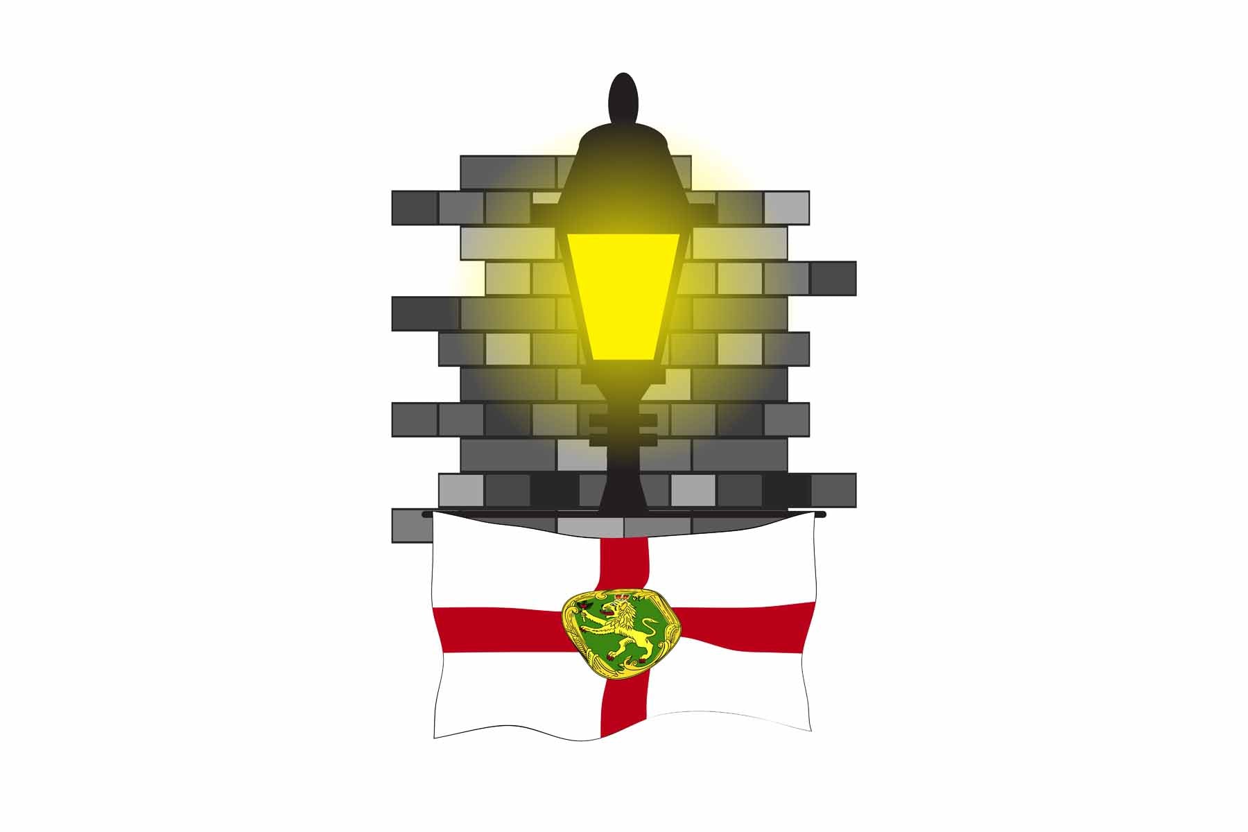 Alderney Street Lamp Bricks Fridge Magnet