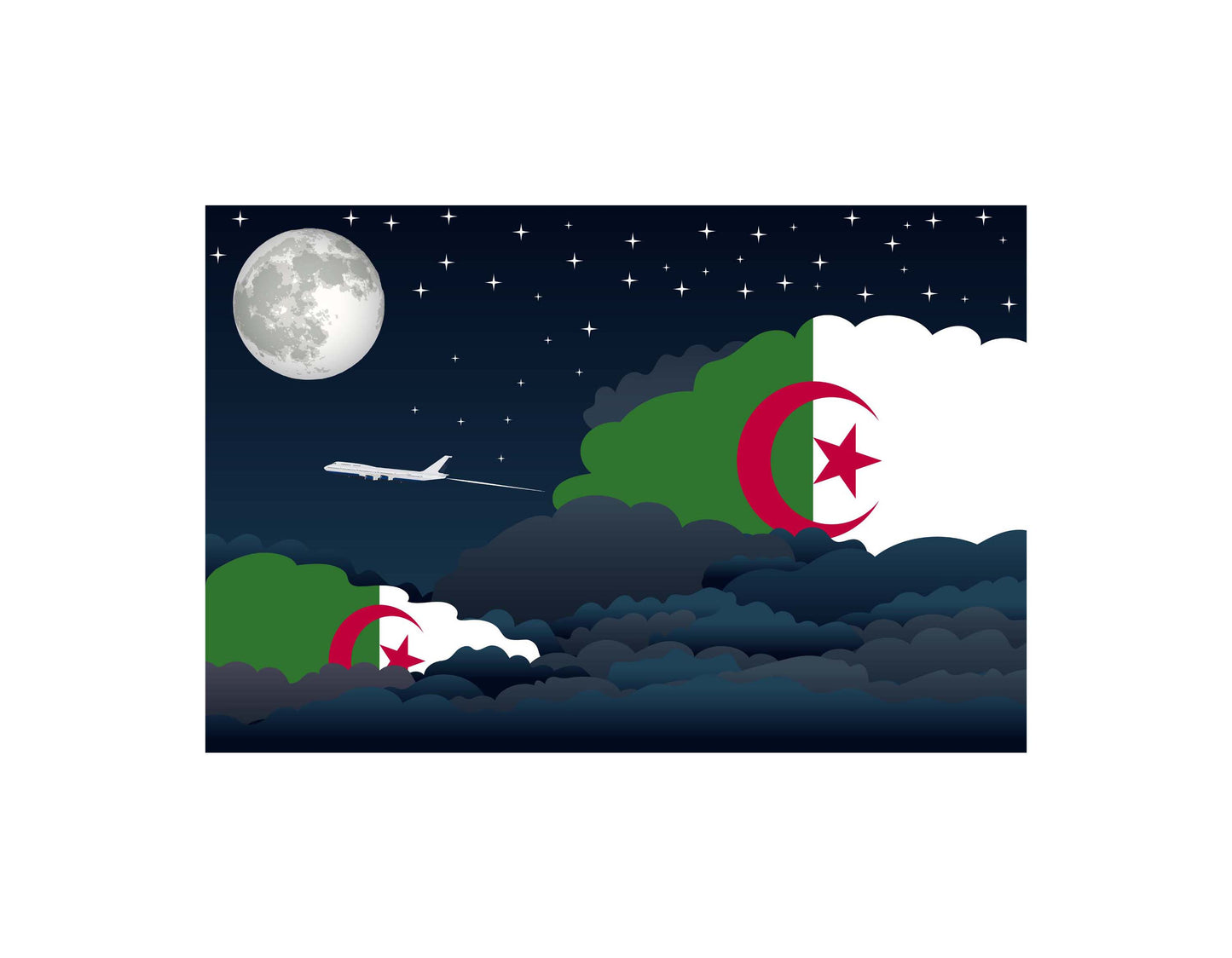 Algeria Night Clouds Blanket Throw