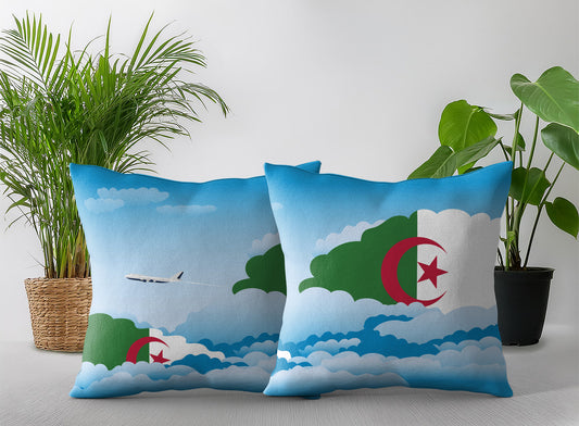 Algeria Day Clouds Pillow Case and Pillow Throw