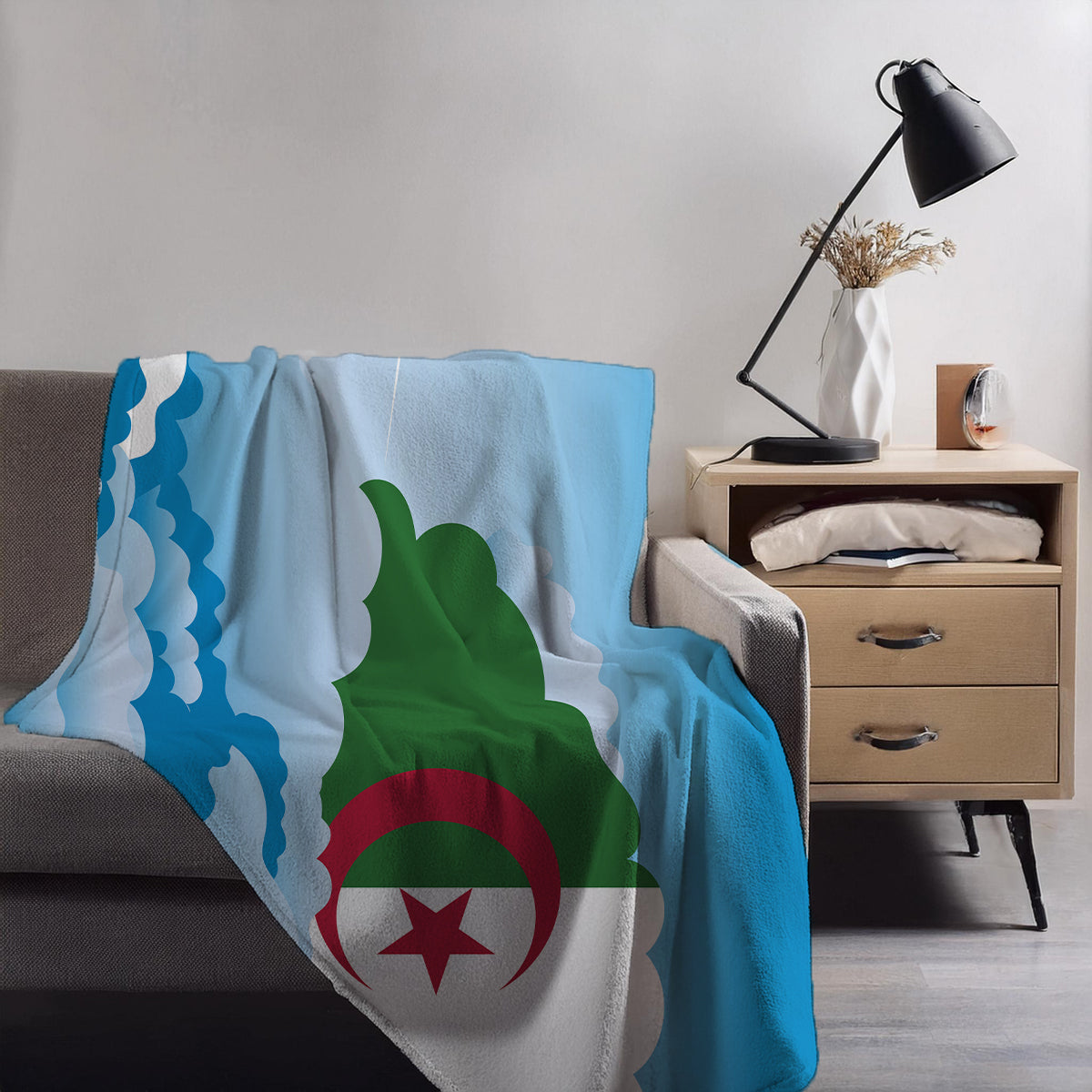 Algeria Day Clouds Blanket Throw