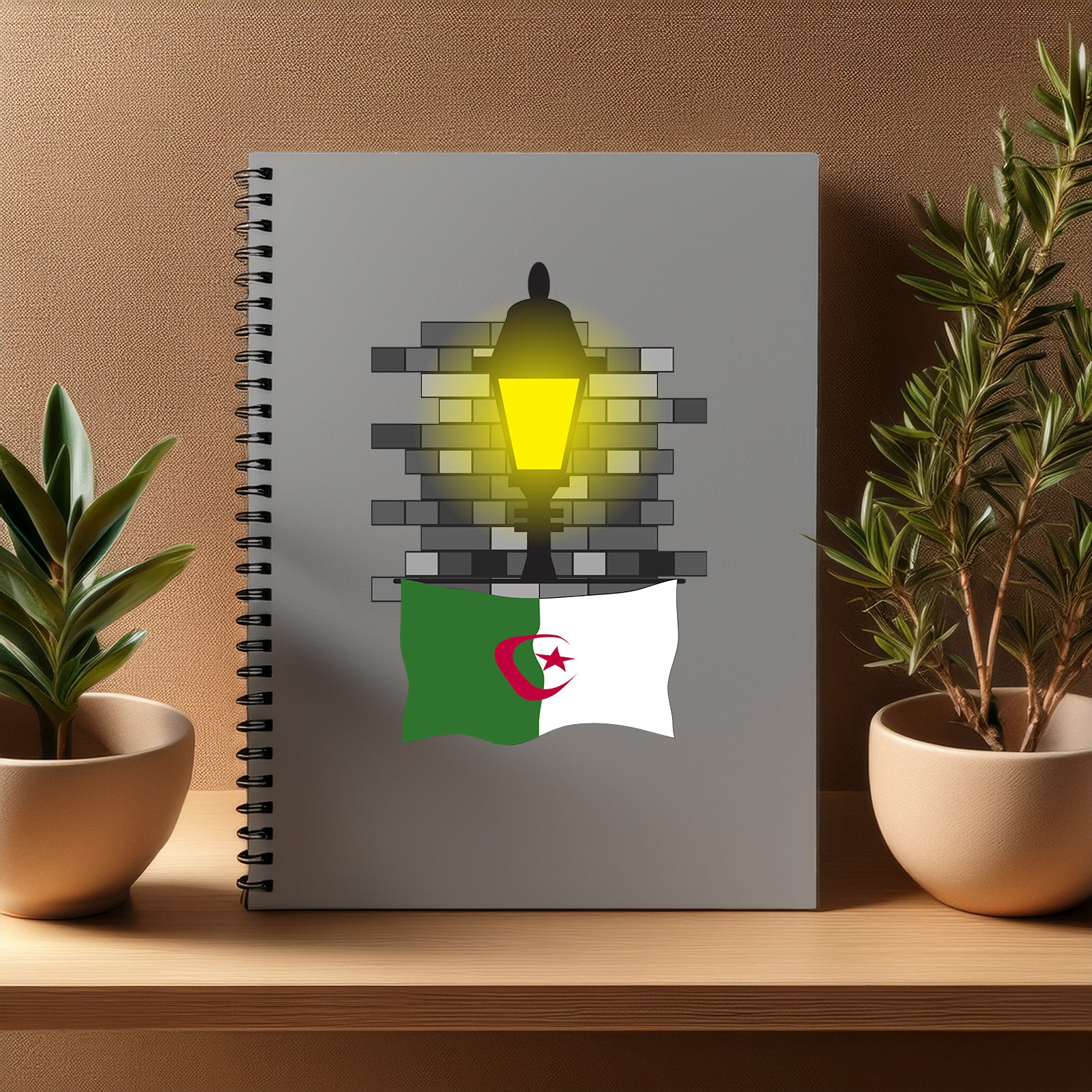 Algeria  Street Lamp Bricks Notebook