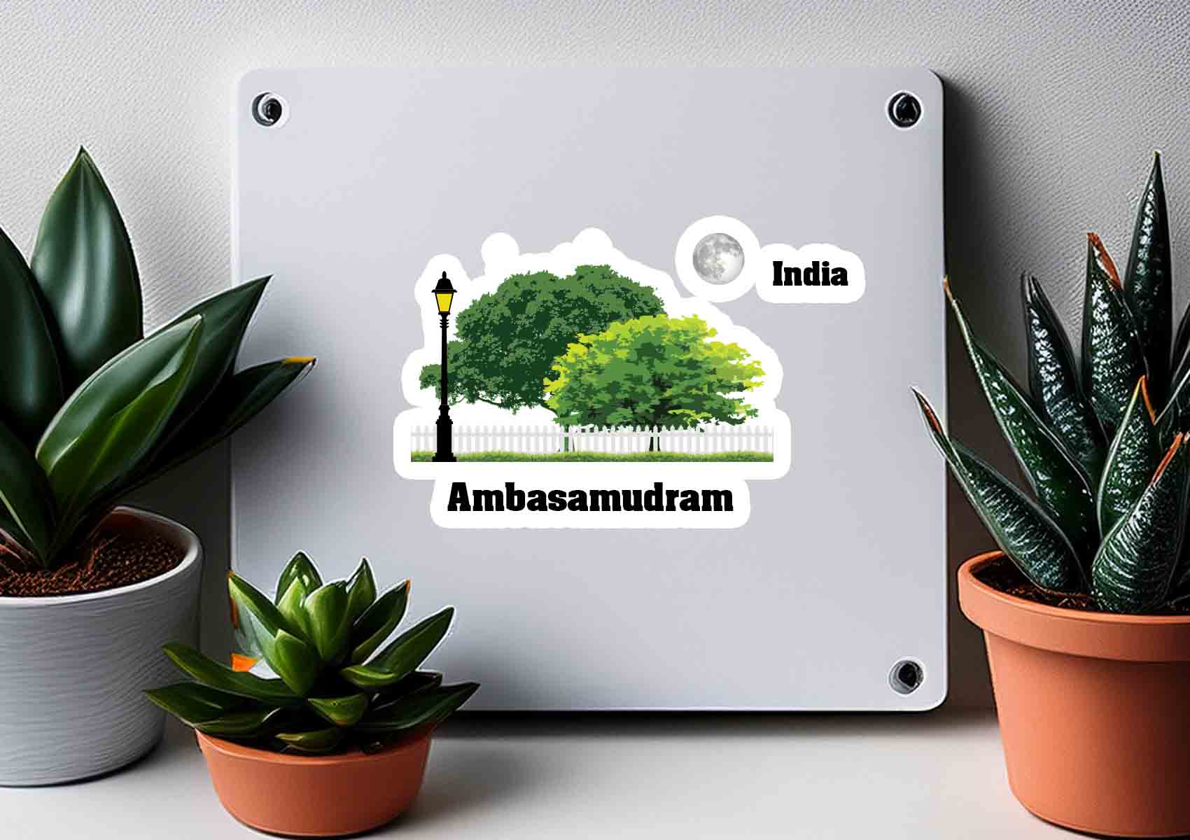 Ambasamudram Home Trees Moon Magnet