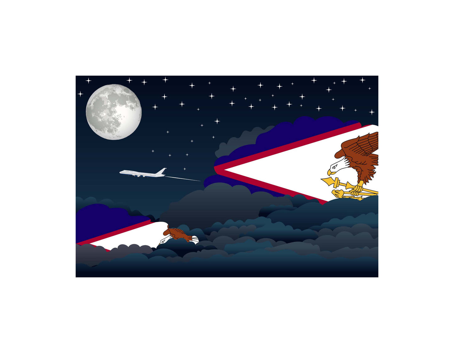 American Samoa Night Clouds Blanket Throw