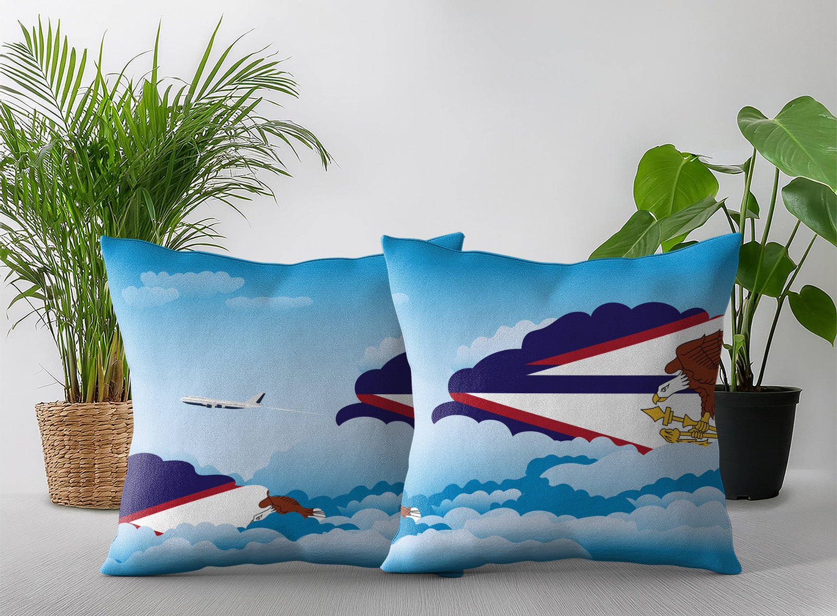 American Samoa Day Clouds Pillow Case and Pillow Throw