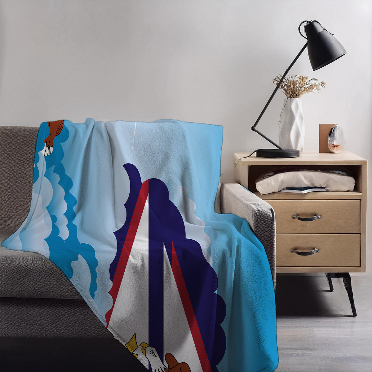 American Samoa Day Clouds Blanket Throw