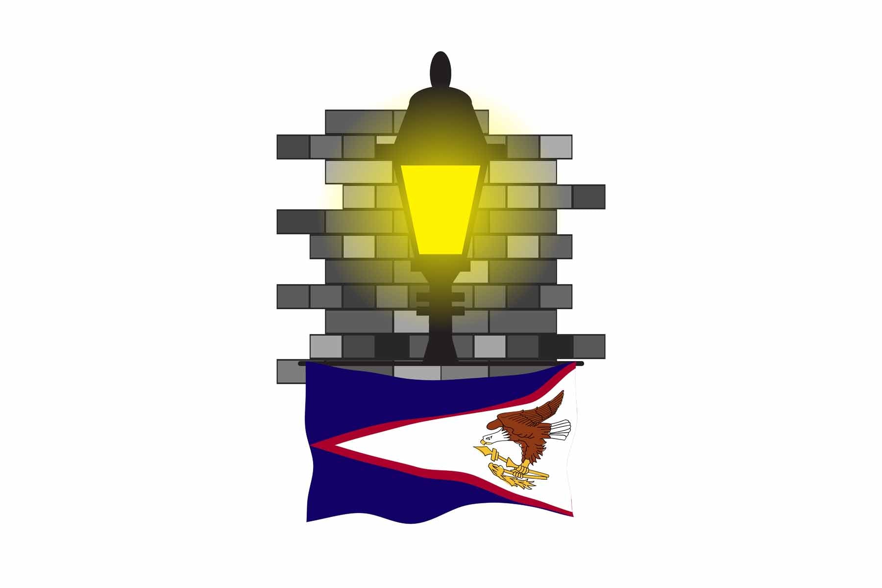 American Samoa Street Lamp Bricks Fridge Magnet
