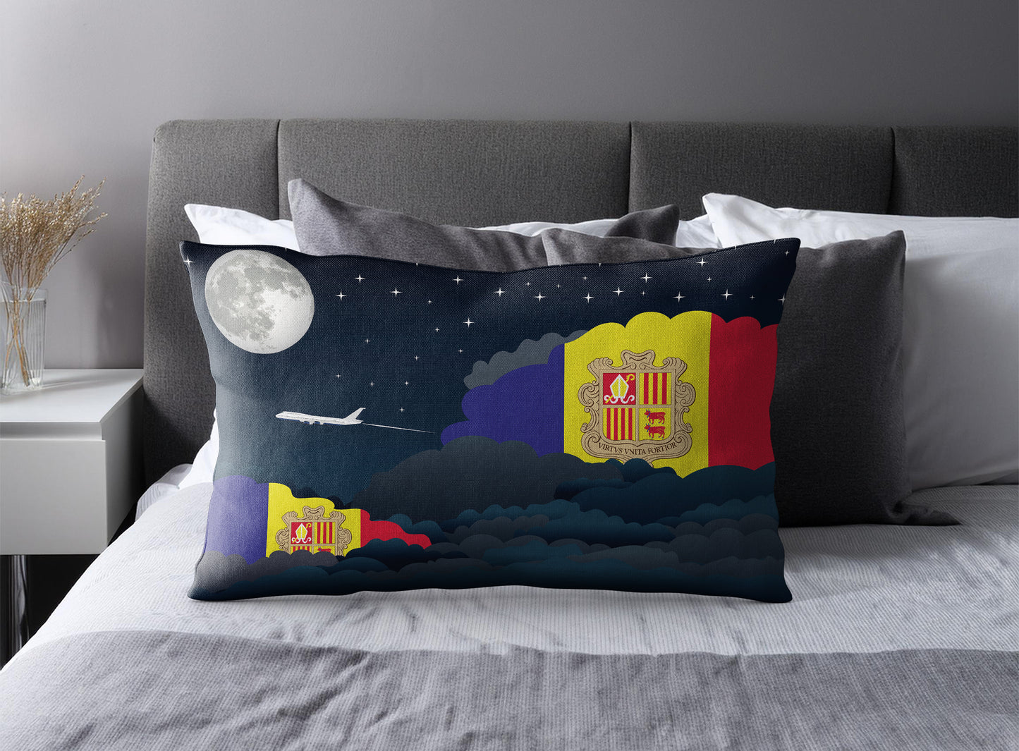 Andorra Night Clouds Pillow Case and Pillow Throw