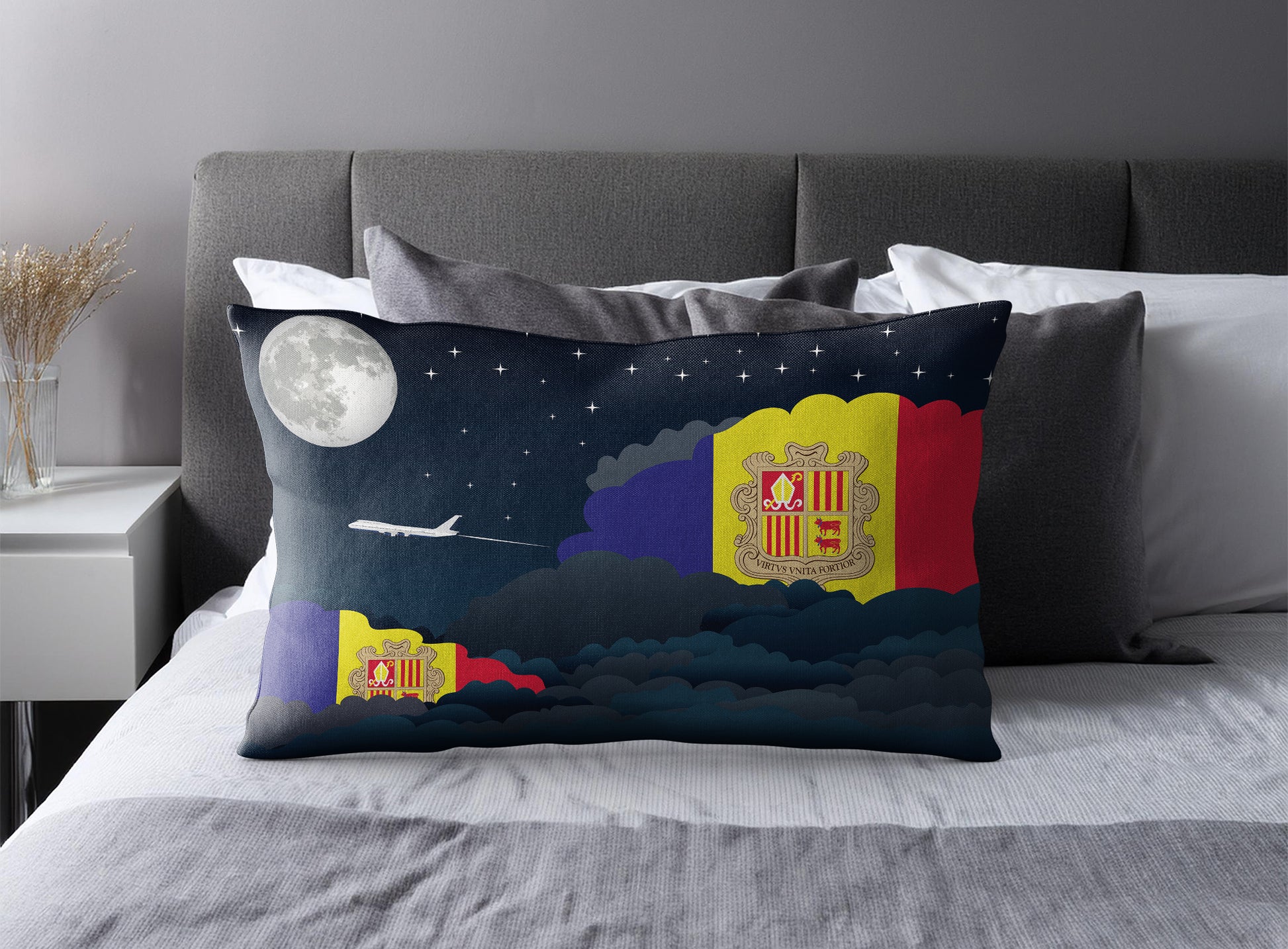 Andorra Night Clouds Pillow Case and Pillow Throw