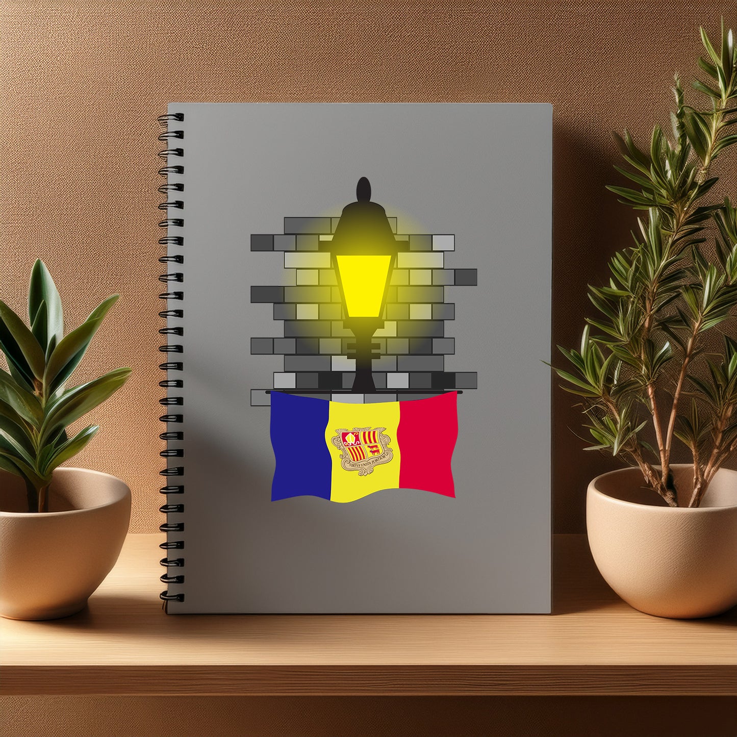 Andorra  Street Lamp Bricks Notebook