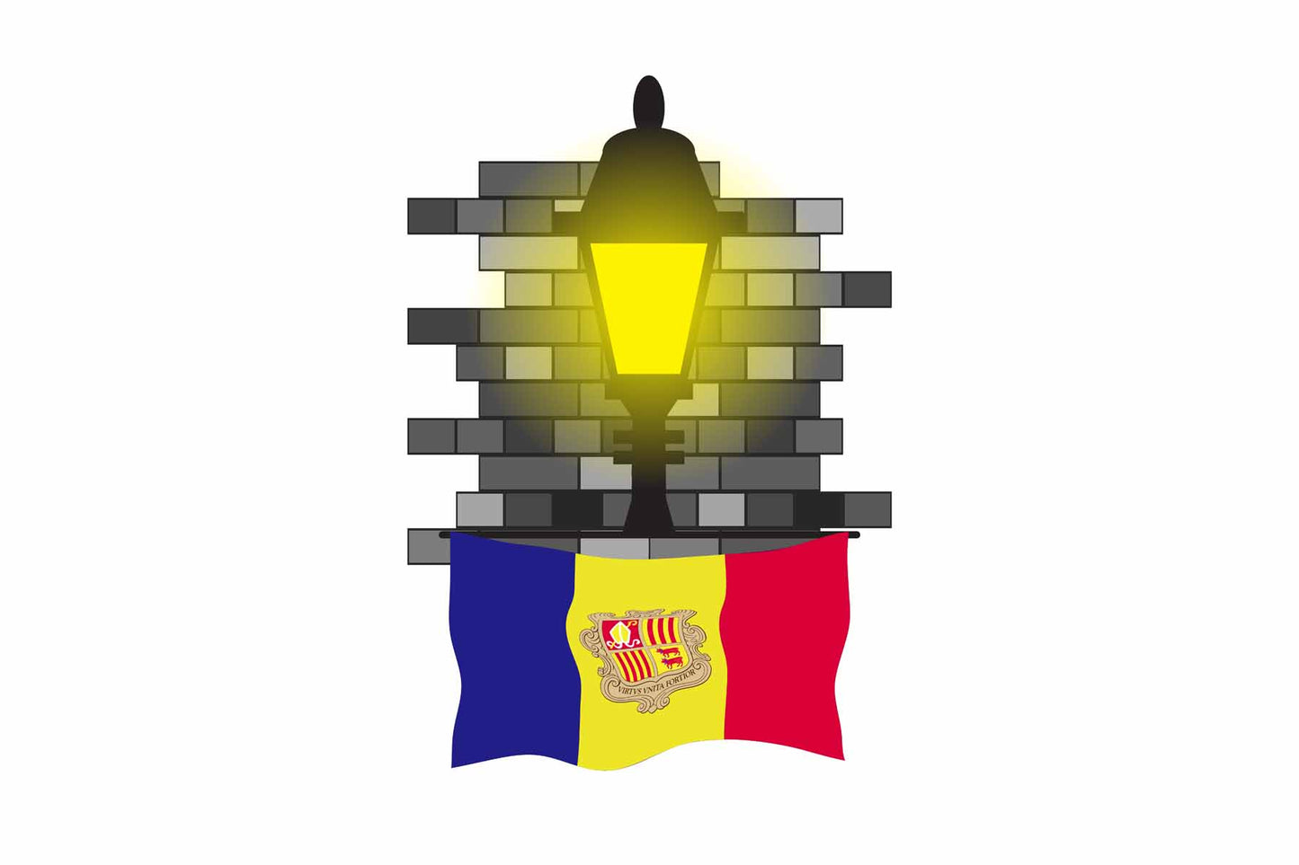 Andorra Street Lamp Bricks Fridge Magnet