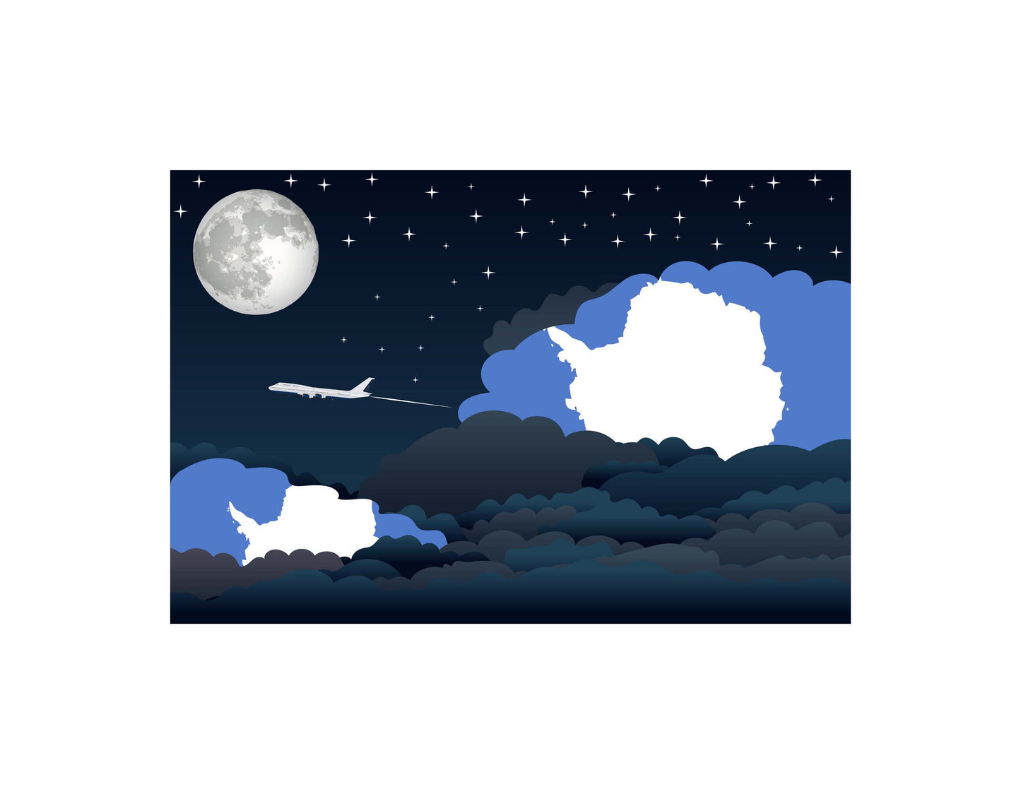 Antarctica Night Clouds Blanket Throw