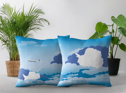 Antarctica Day Clouds Pillow Case and Pillow Throw