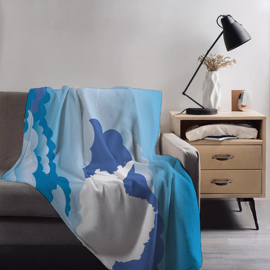 Antarctica Day Clouds Blanket Throw