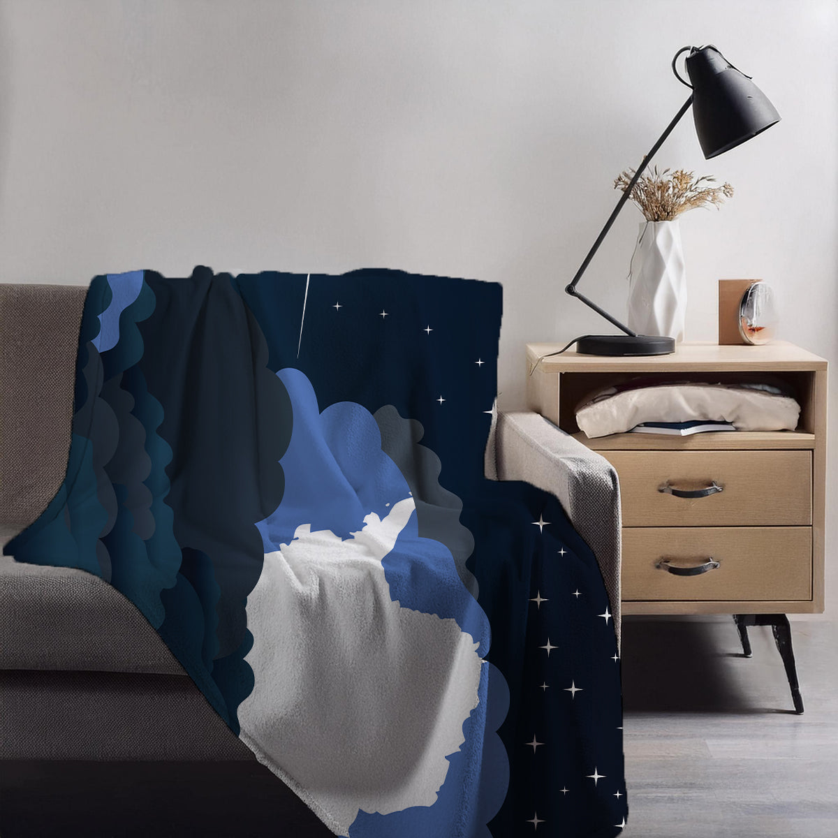 Antarctica Night Clouds Blanket Throw