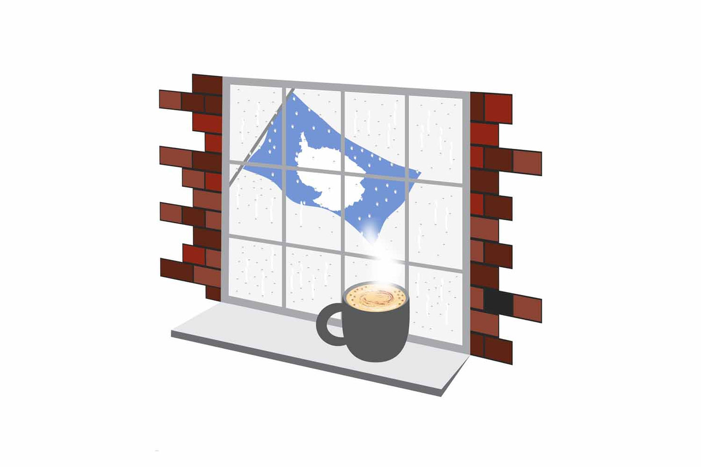 Antarctica Coffee Rain Window Fridge Magnet