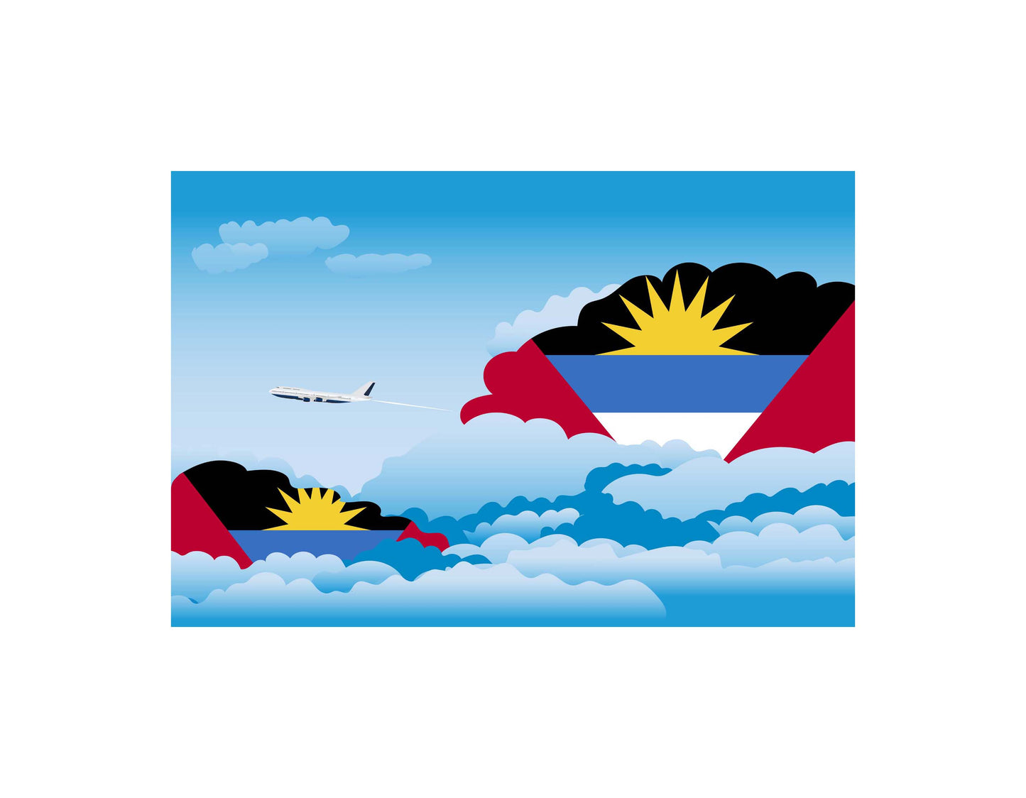 Antigua Case and Barbuda Day Clouds Blanket Throw