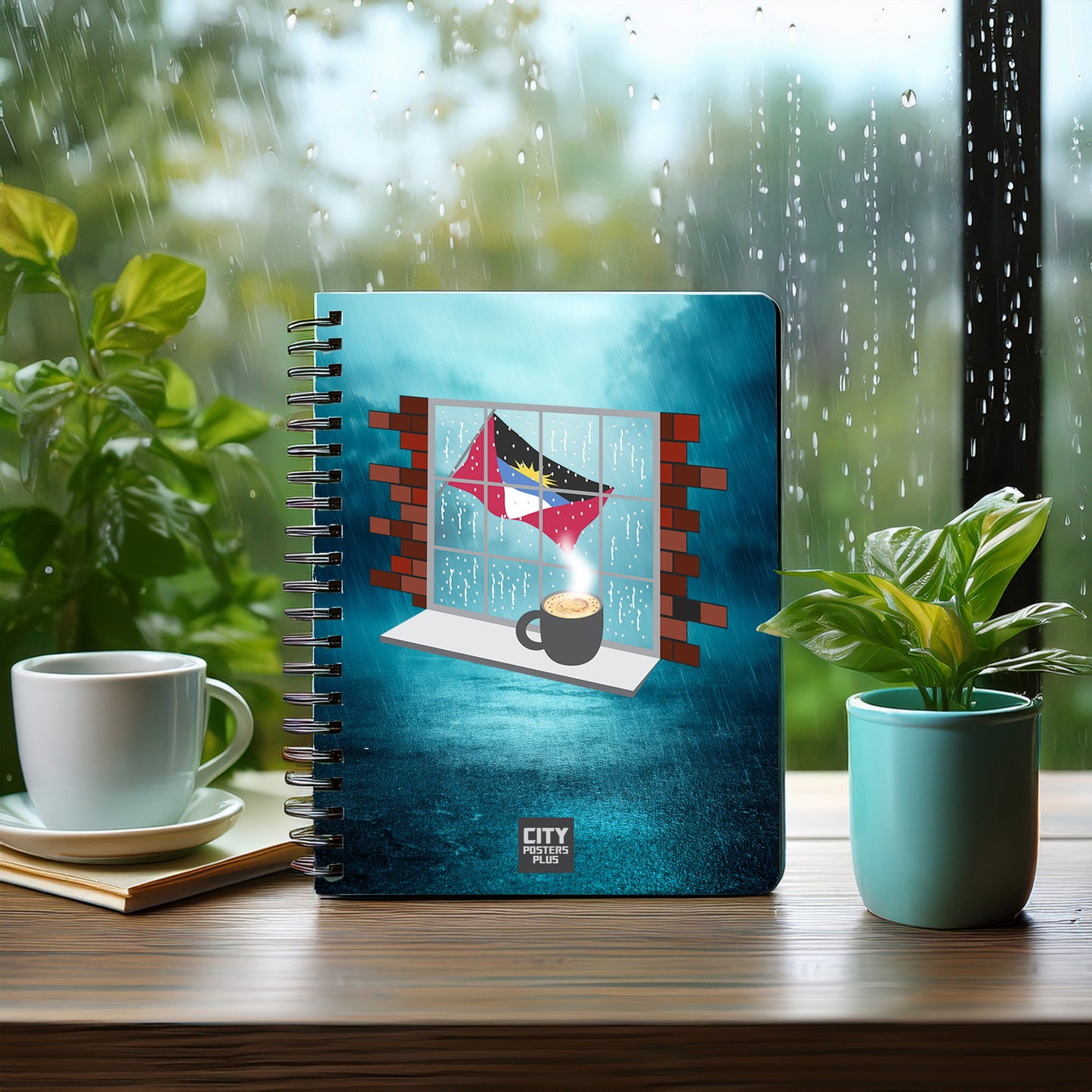 Antigua and Barbuda  Coffee Rain Notebook
