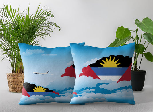 Antigua Case and Barbuda Day Clouds Pillow Case and Pillow Throw