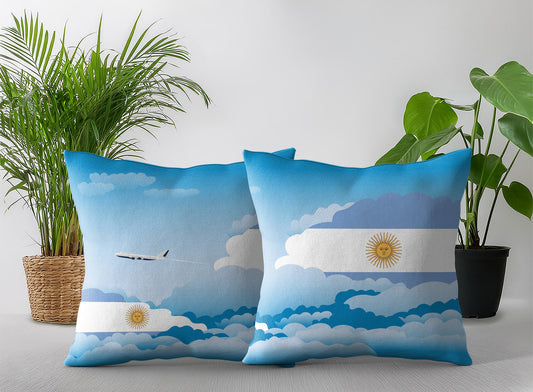 Argentina Day Clouds Pillow Case and Pillow Throw