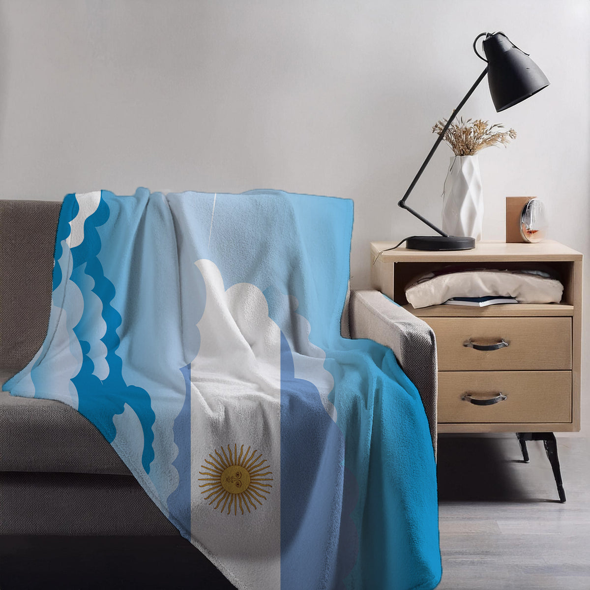 Argentina Day Clouds Blanket Throw