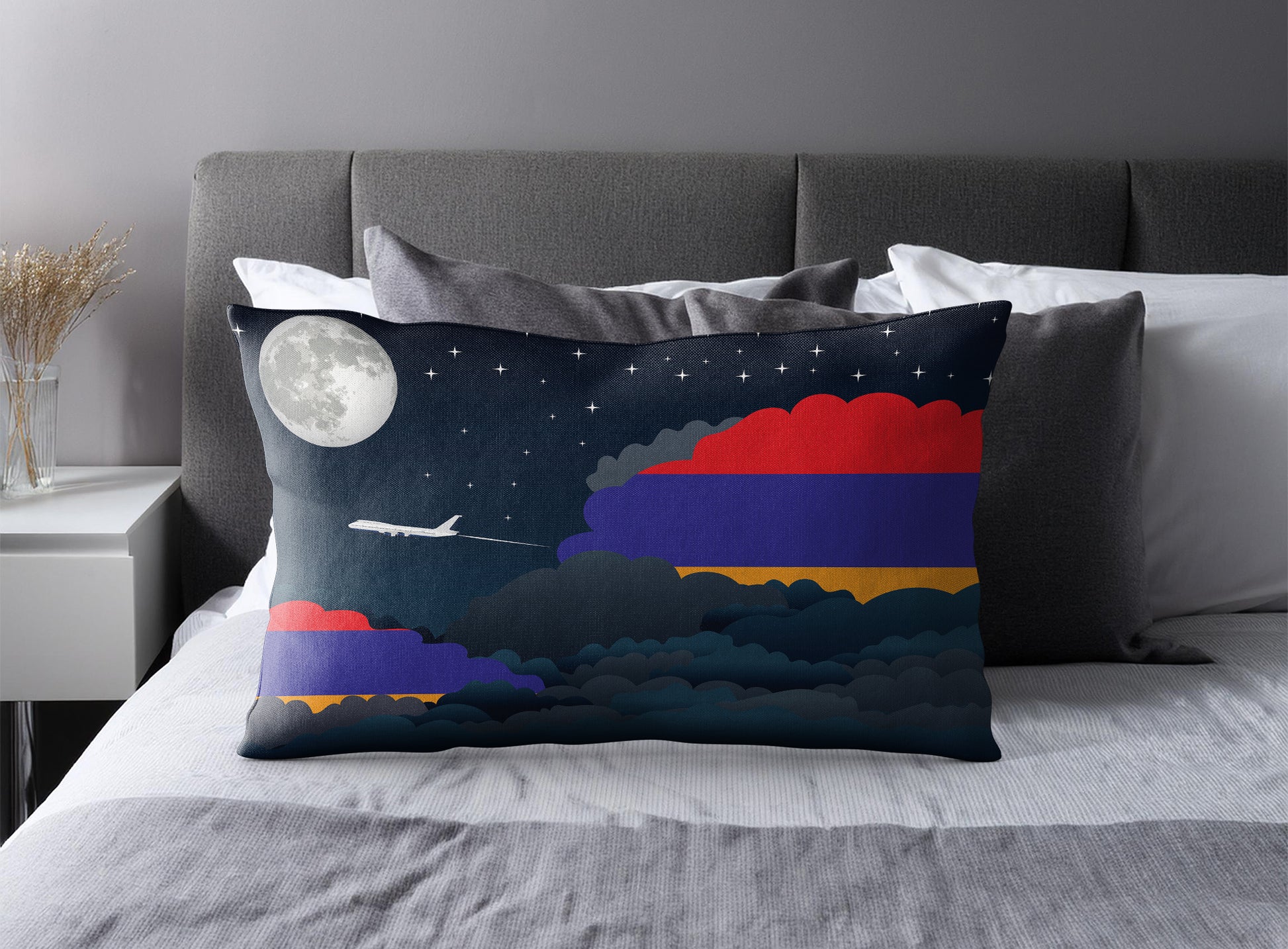Armenia Night Clouds Pillow Case and Pillow Throw