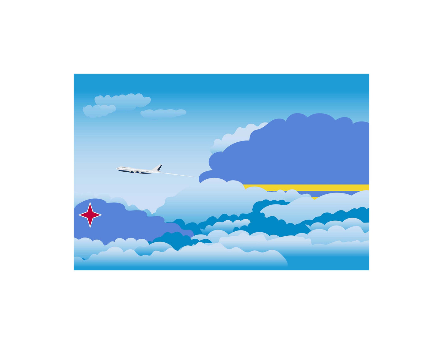 Aruba Day Clouds Blanket Throw