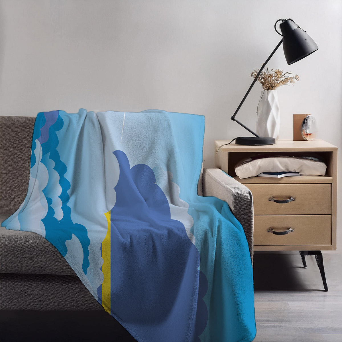 Aruba Day Clouds Blanket Throw