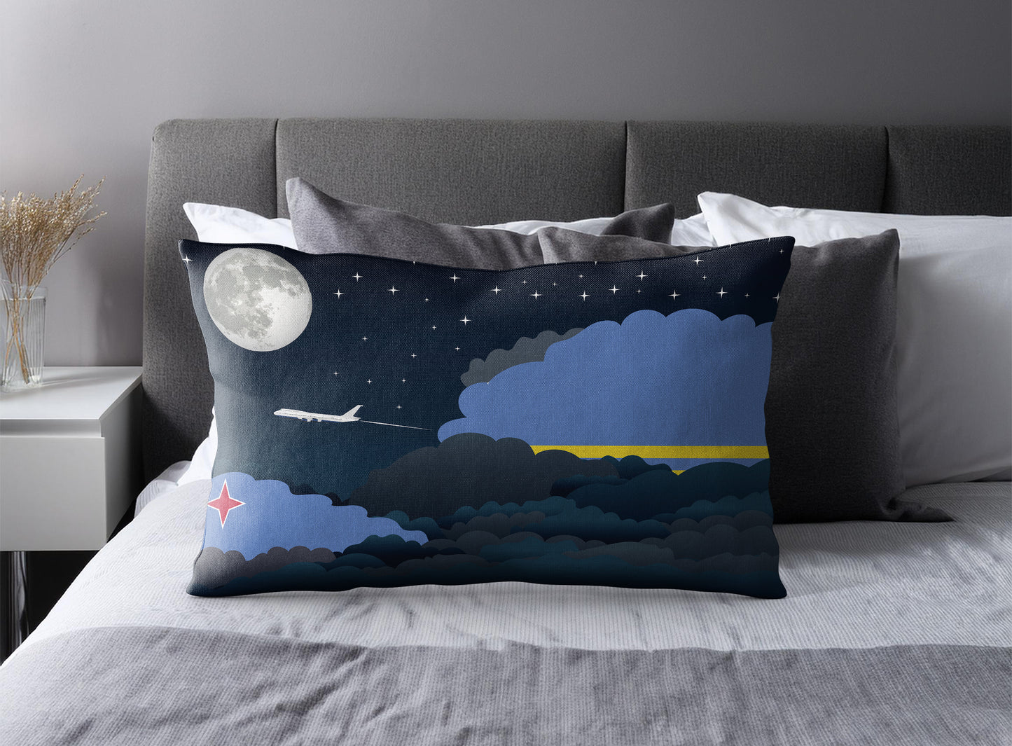 Aruba Night Clouds Pillow Case and Pillow Throw