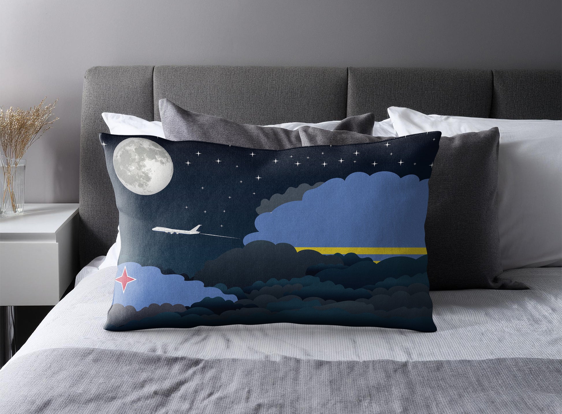 Aruba Night Clouds Pillow Case and Pillow Throw