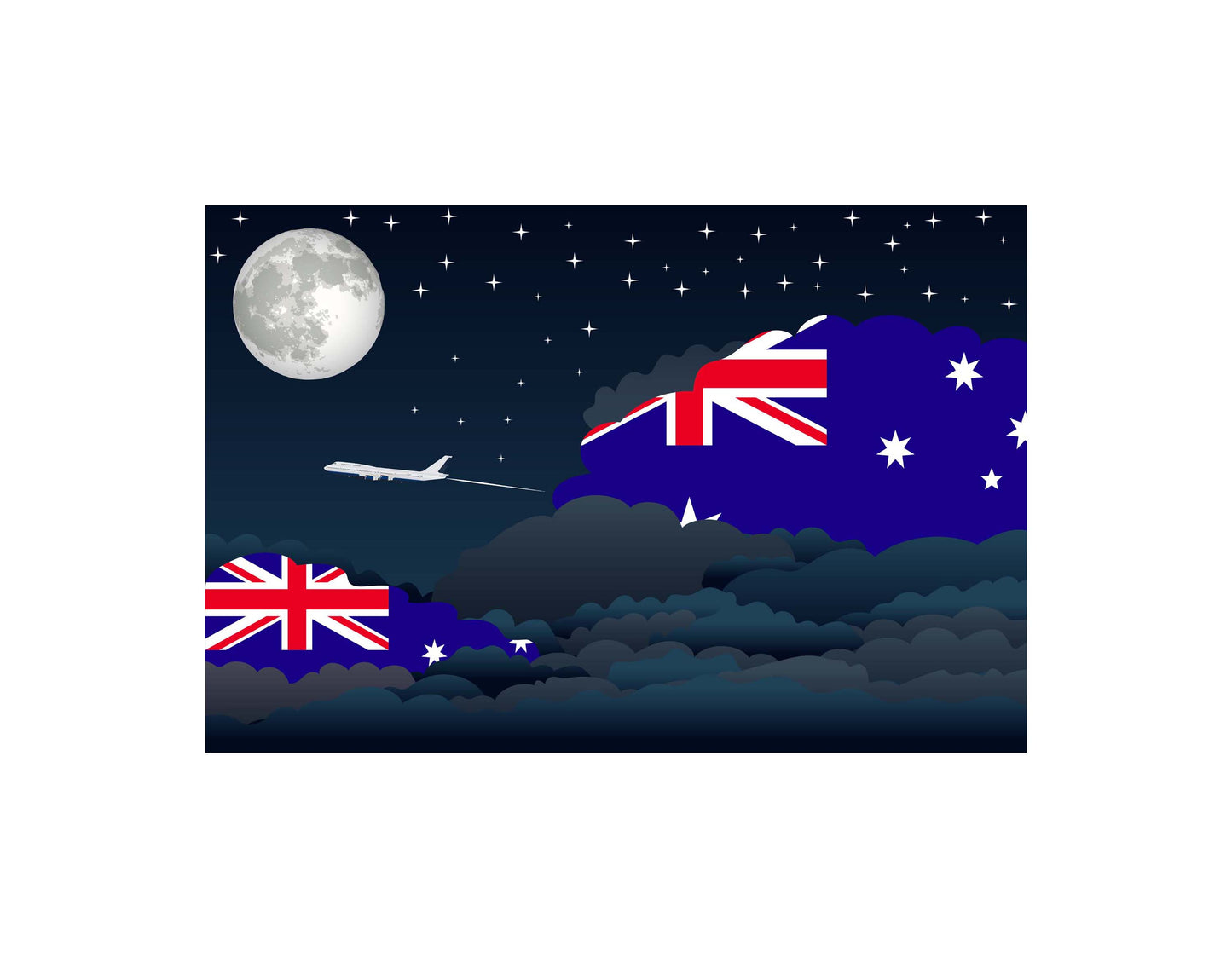 Australia Night Clouds Blanket Throw