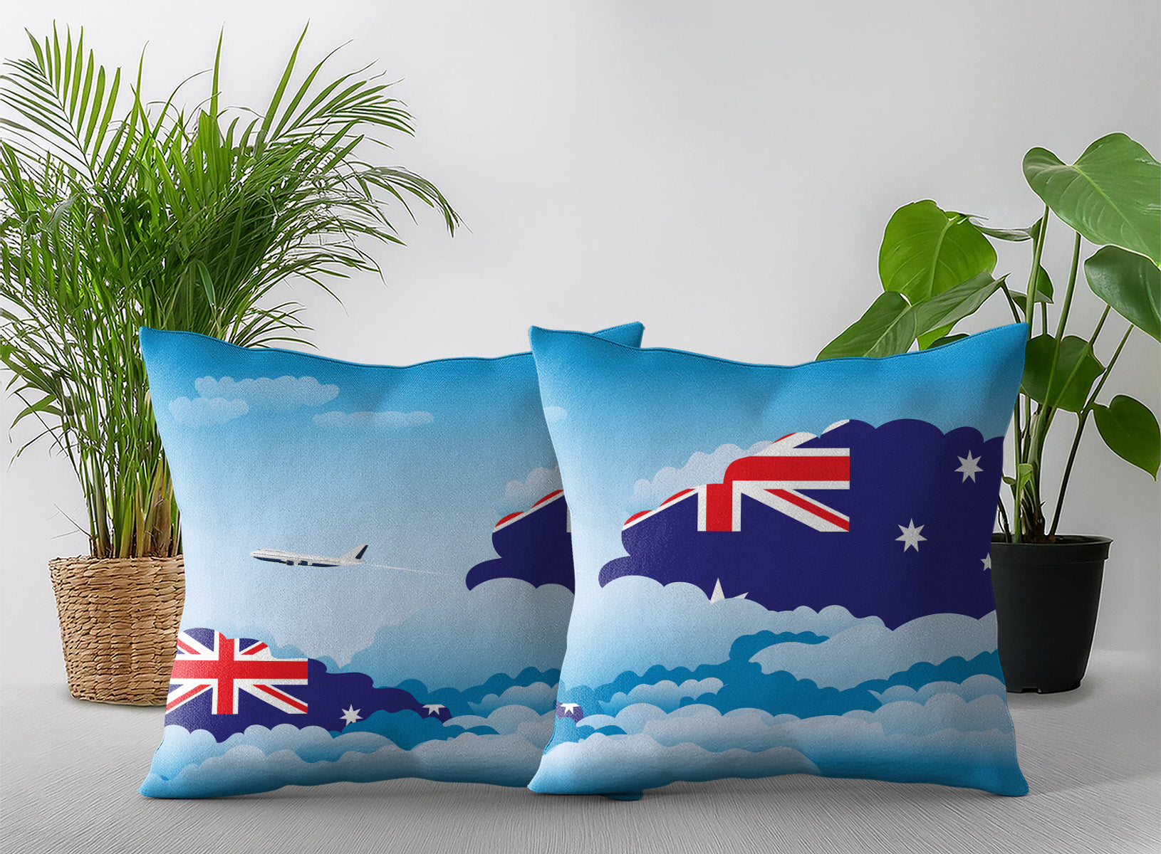 Australia Day Clouds Pillow Case and Pillow Throw