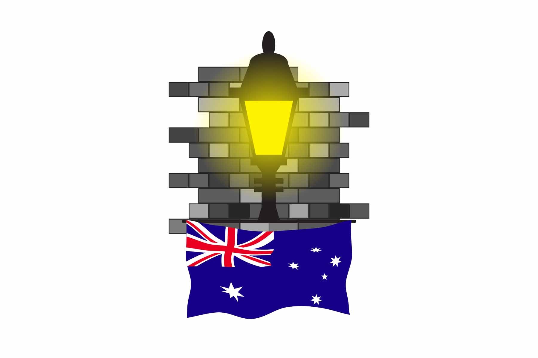 Australia Street Lamp Bricks Fridge Magnet