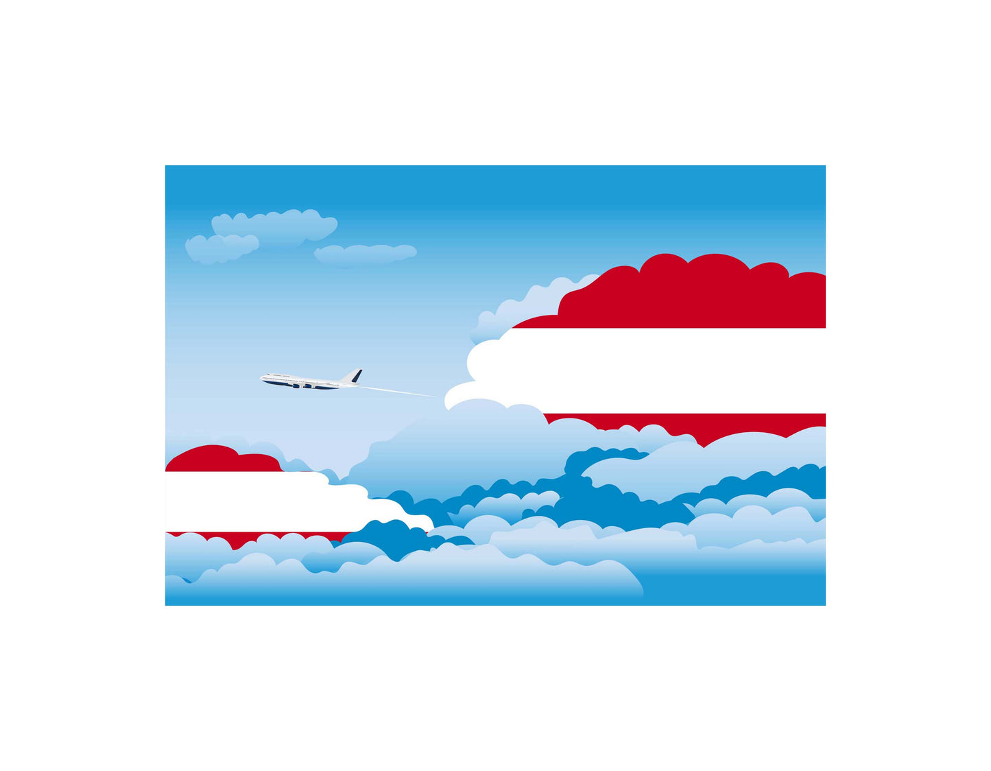 Austria Day Clouds Blanket Throw