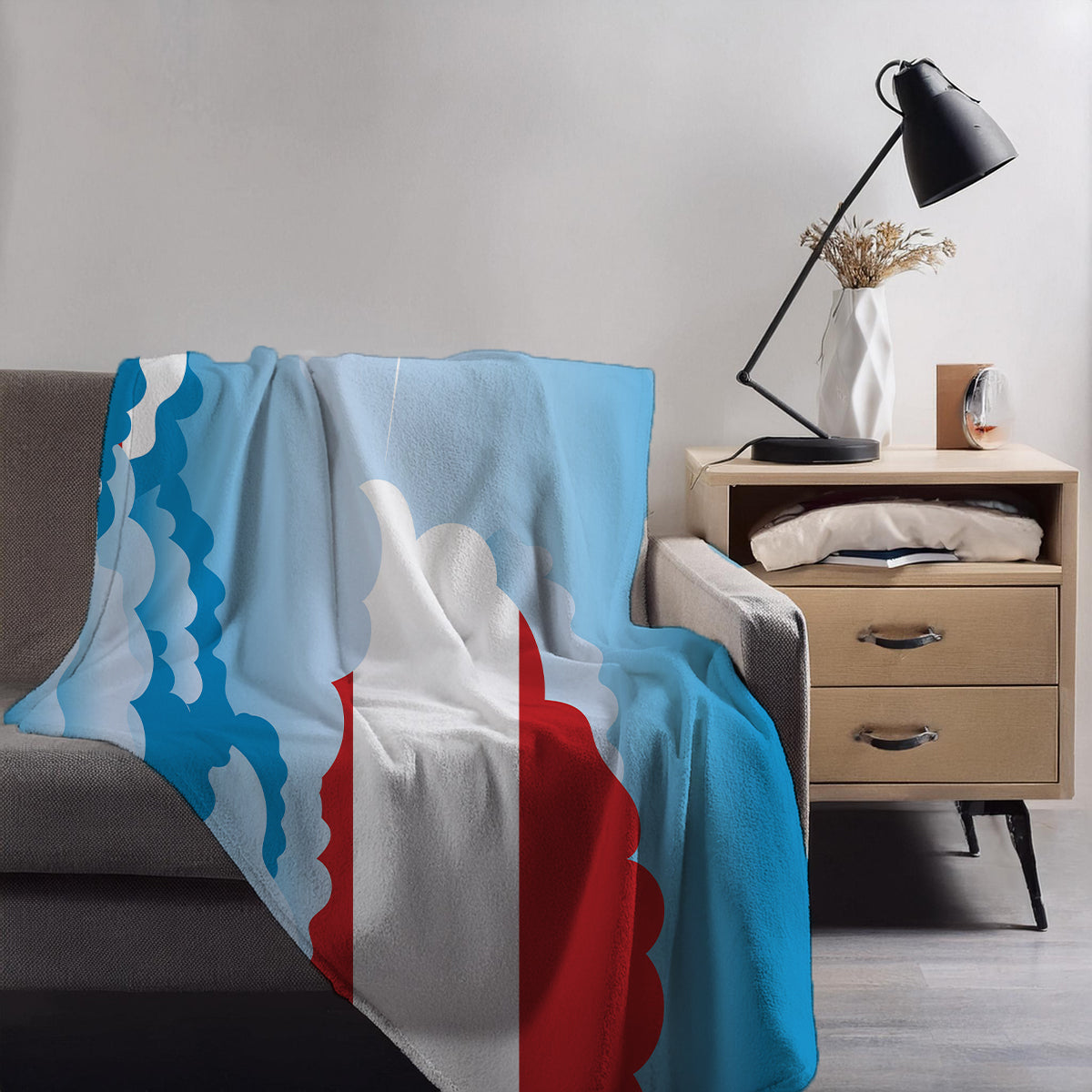 Austria Day Clouds Blanket Throw