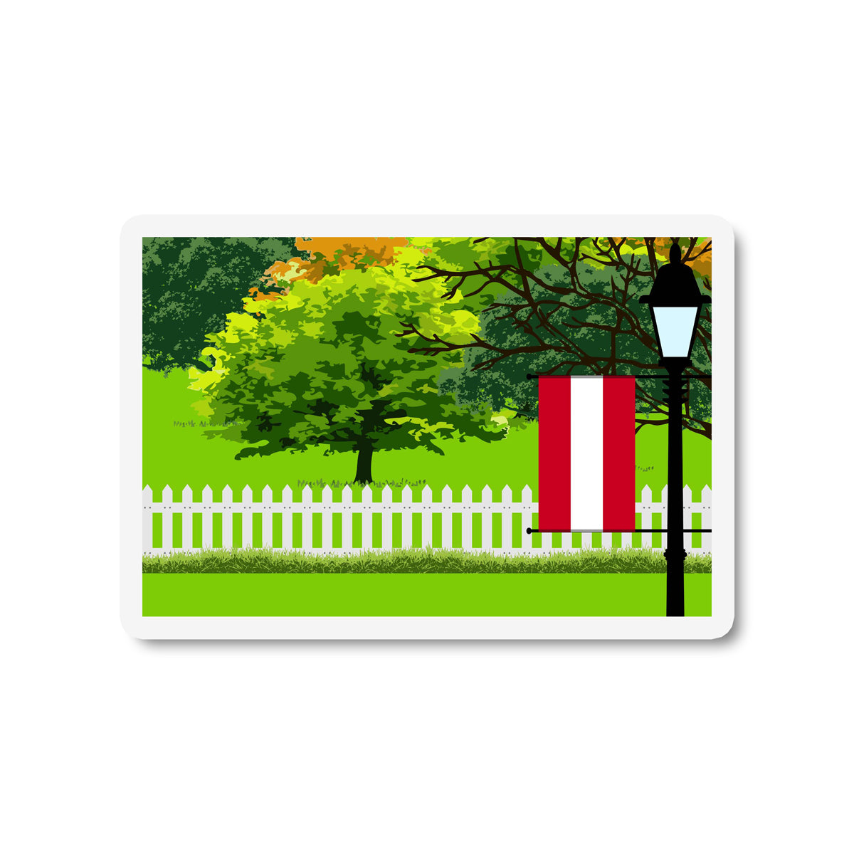 Austria Trees and Street Lamp Sticker