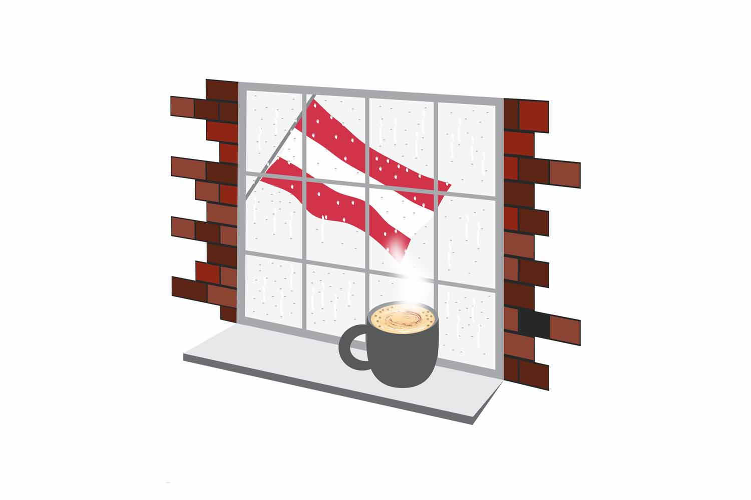 Austria Coffee Rain Window Fridge Magnet