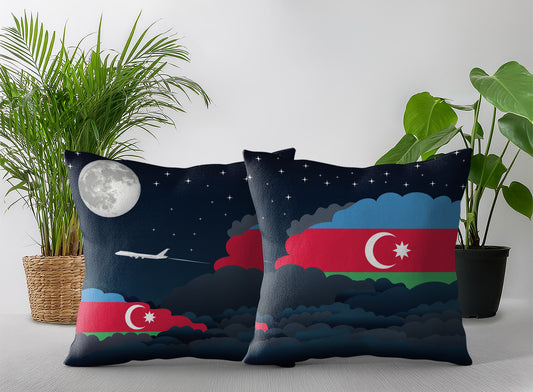 Azerbaijan Night Clouds Pillow Case and Pillow Throw
