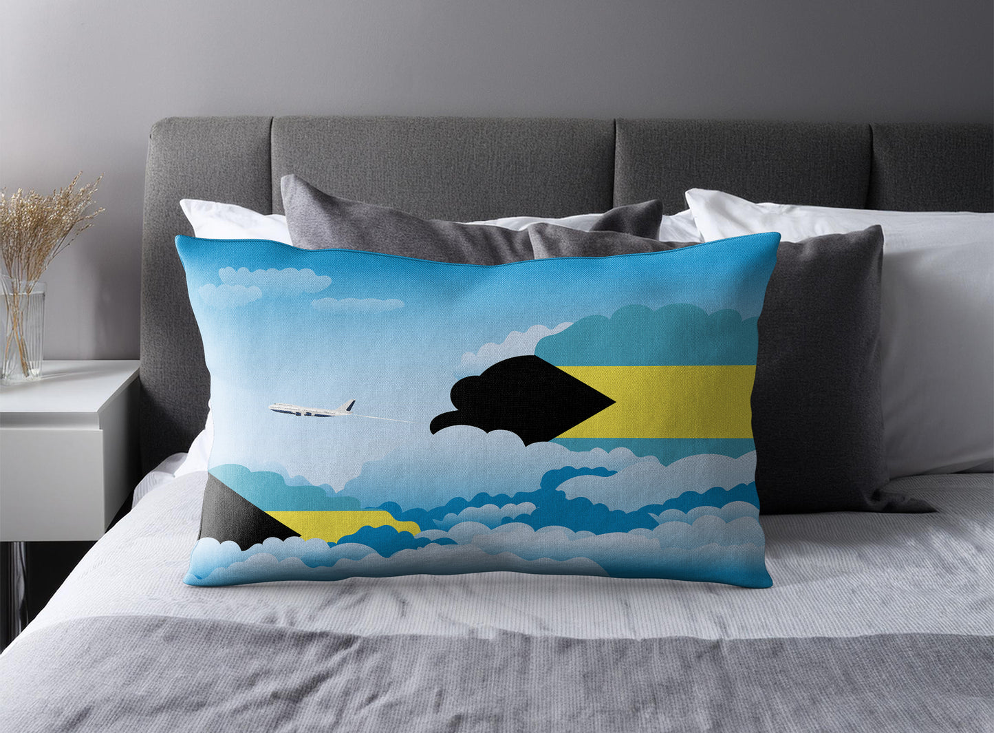 Bahamas Day Clouds Pillow Case and Pillow Throw