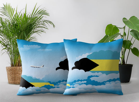 Bahamas Day Clouds Pillow Case and Pillow Throw