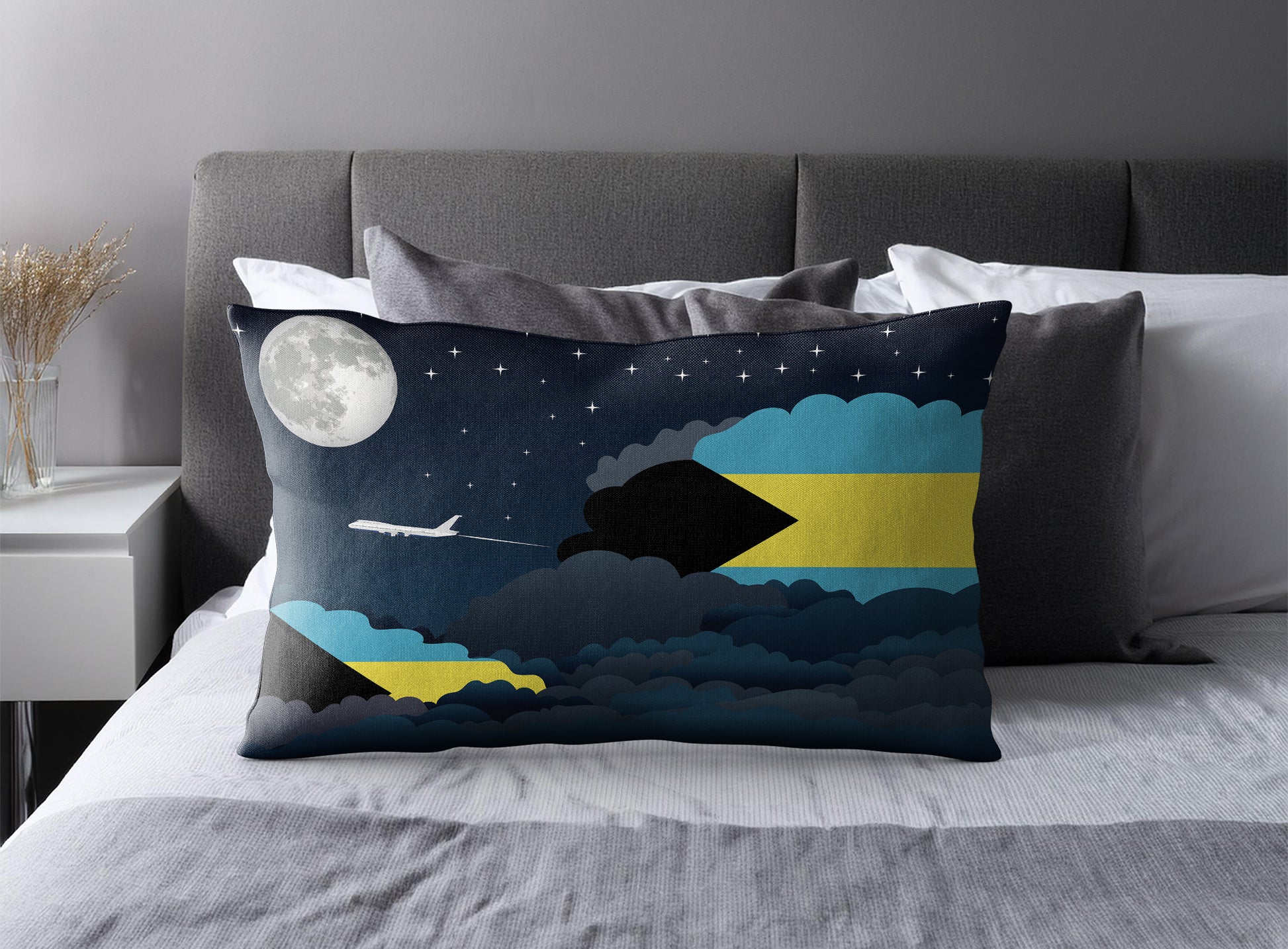 Bahamas Night Clouds Pillow Case and Pillow Throw