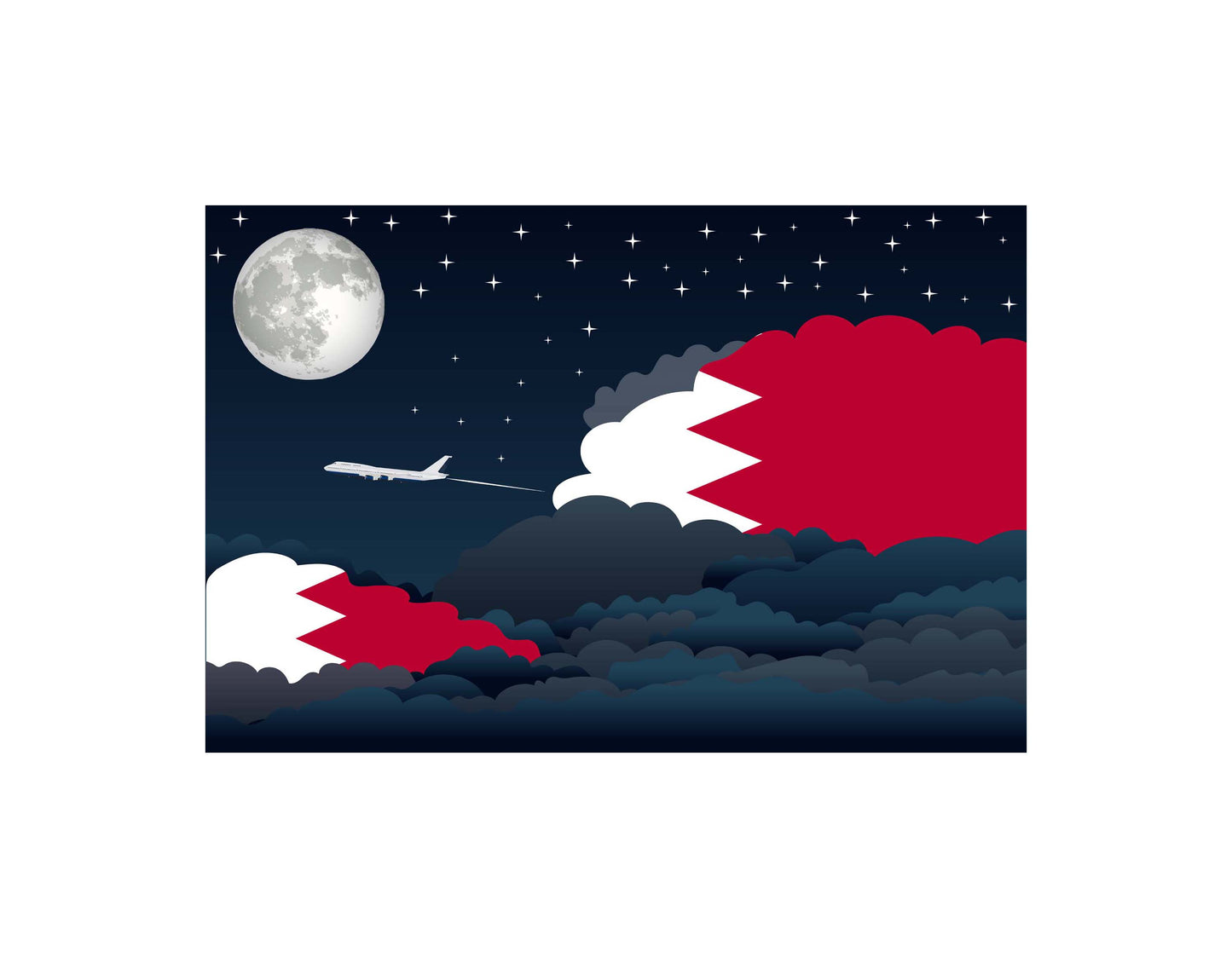 Bahrain Night Clouds Blanket Throw
