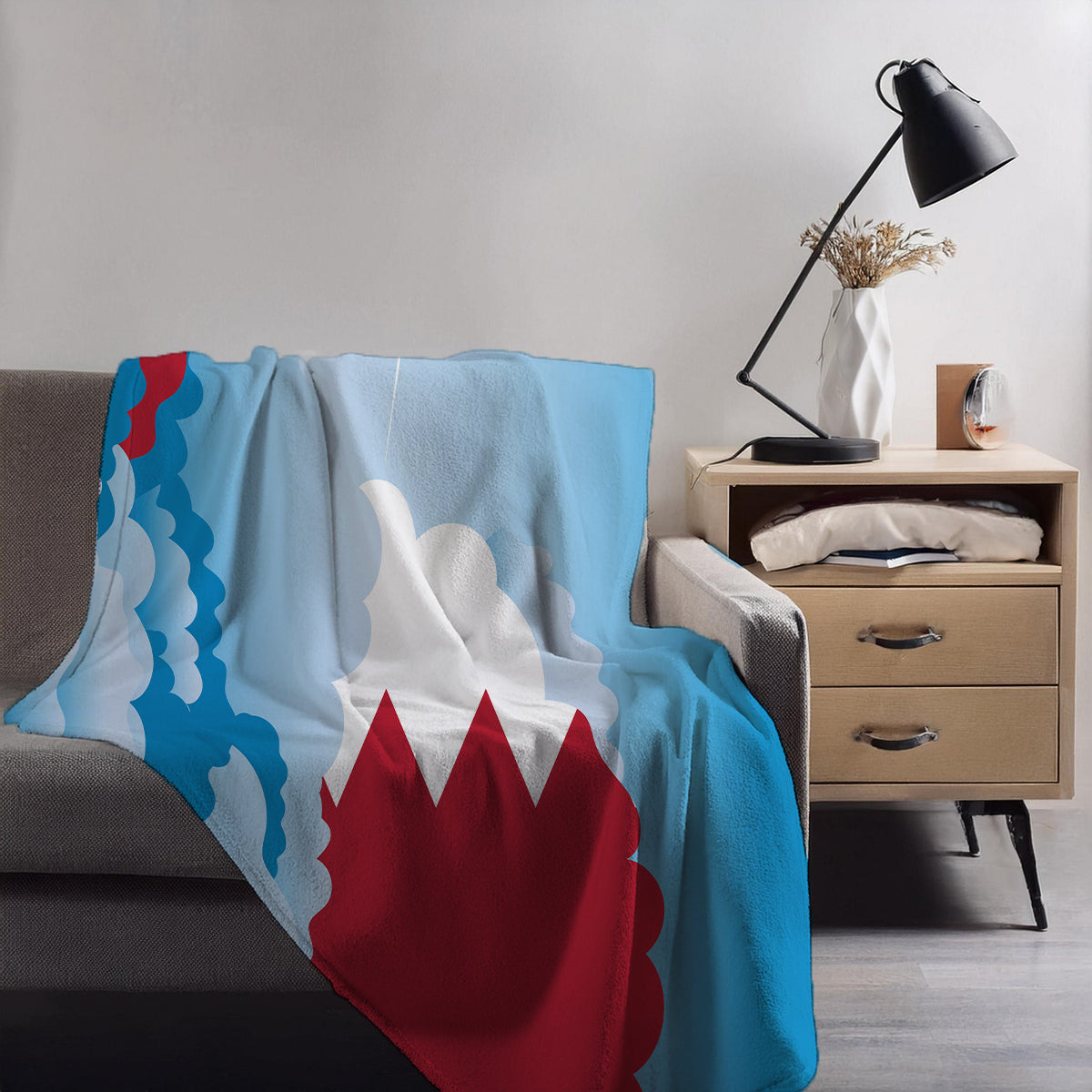 Bahrain Day Clouds Blanket Throw