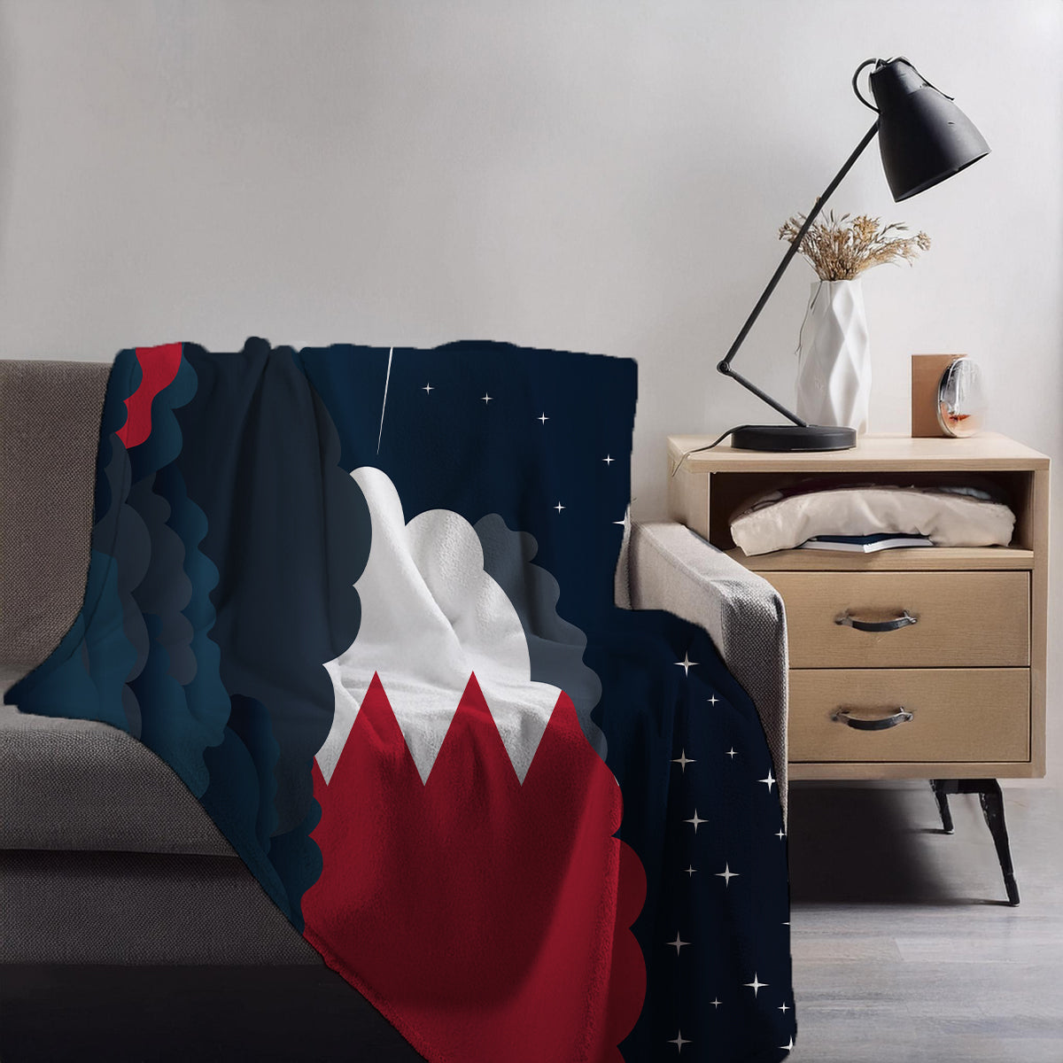 Bahrain Night Clouds Blanket Throw
