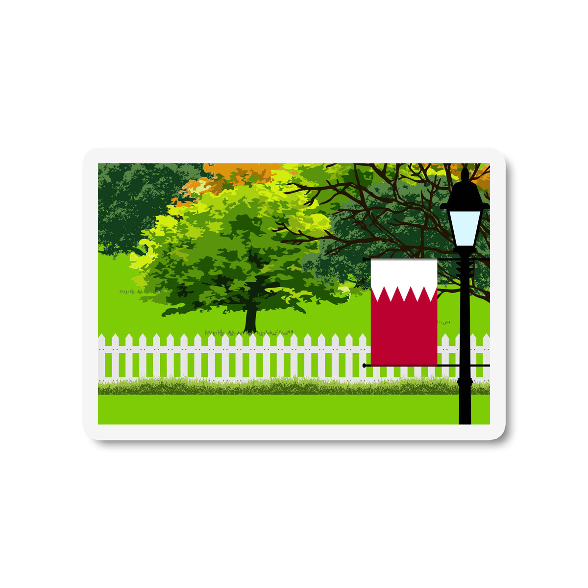 Bahrain Trees and Street Lamp Sticker