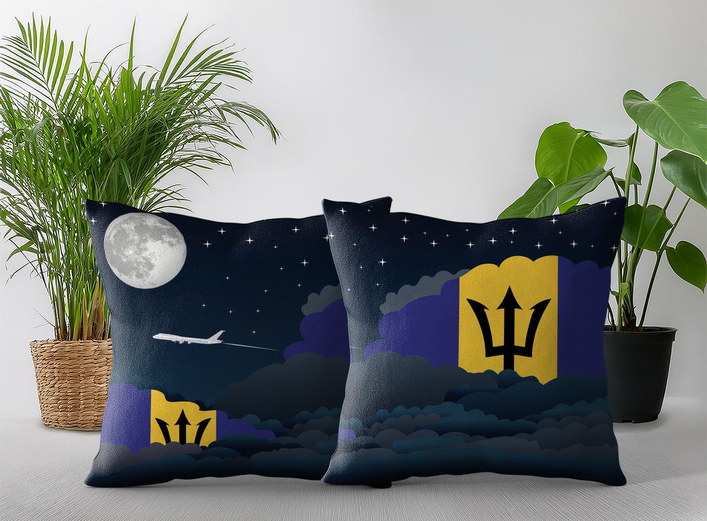 Barbados Night Clouds Pillow Case and Pillow Throw