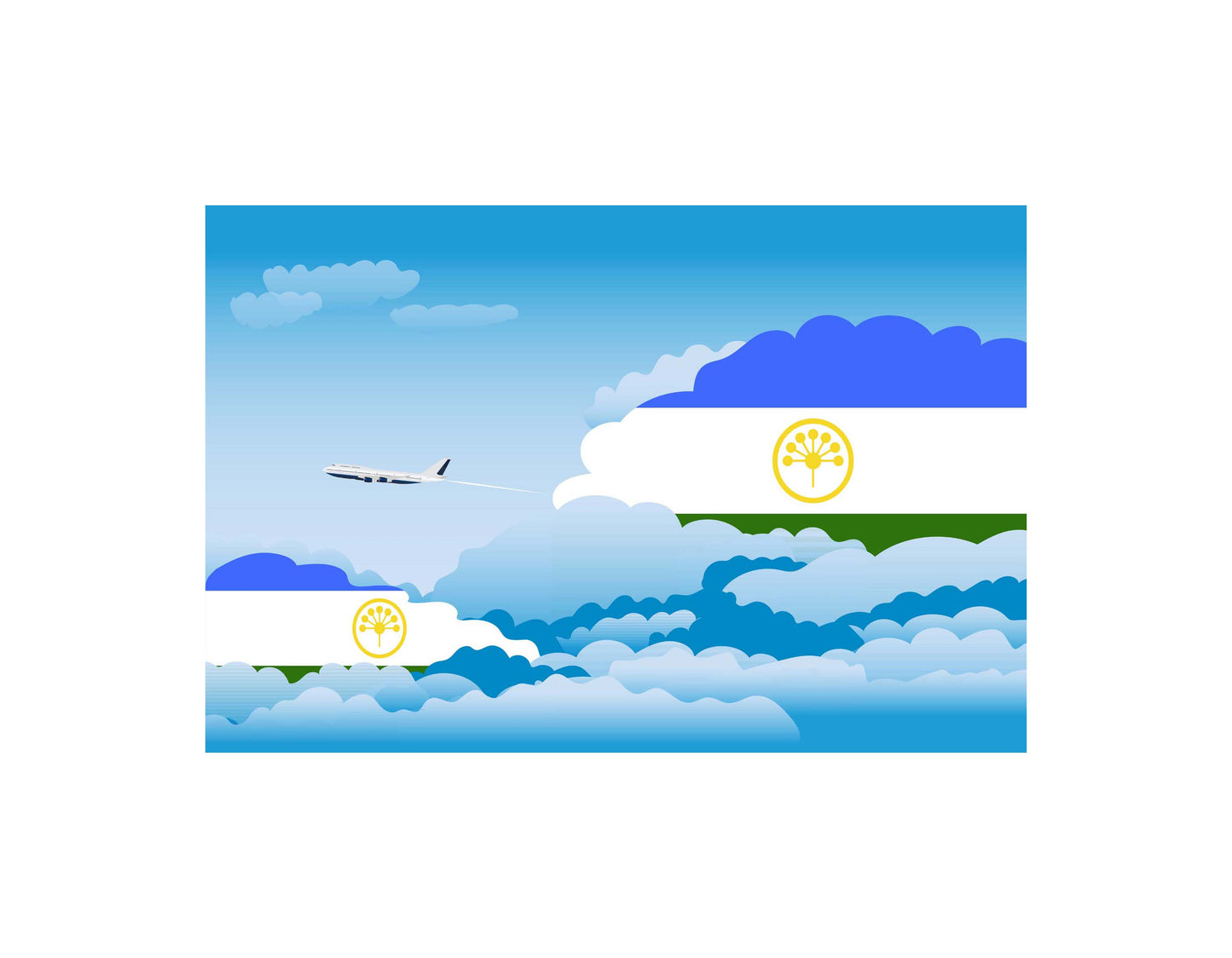 Bashkortostan Day Clouds Blanket Throw