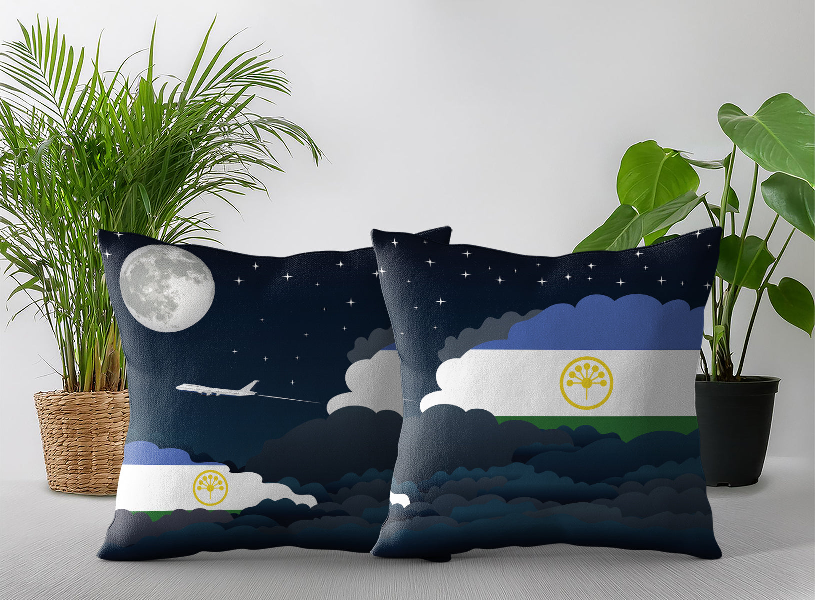 Bashkortostan Night Clouds Pillow Case and Pillow Throw