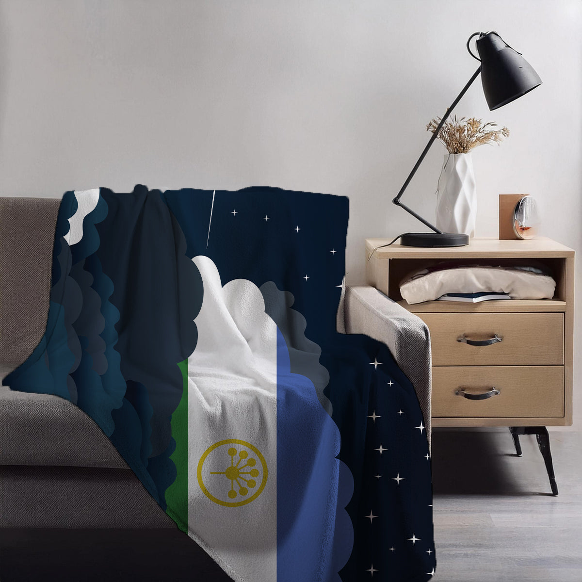 Bashkortostan Night Clouds Blanket Throw