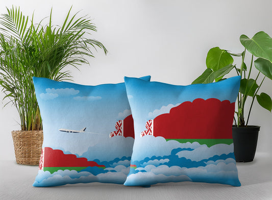 Belarus Day Clouds Pillow Case and Pillow Throw