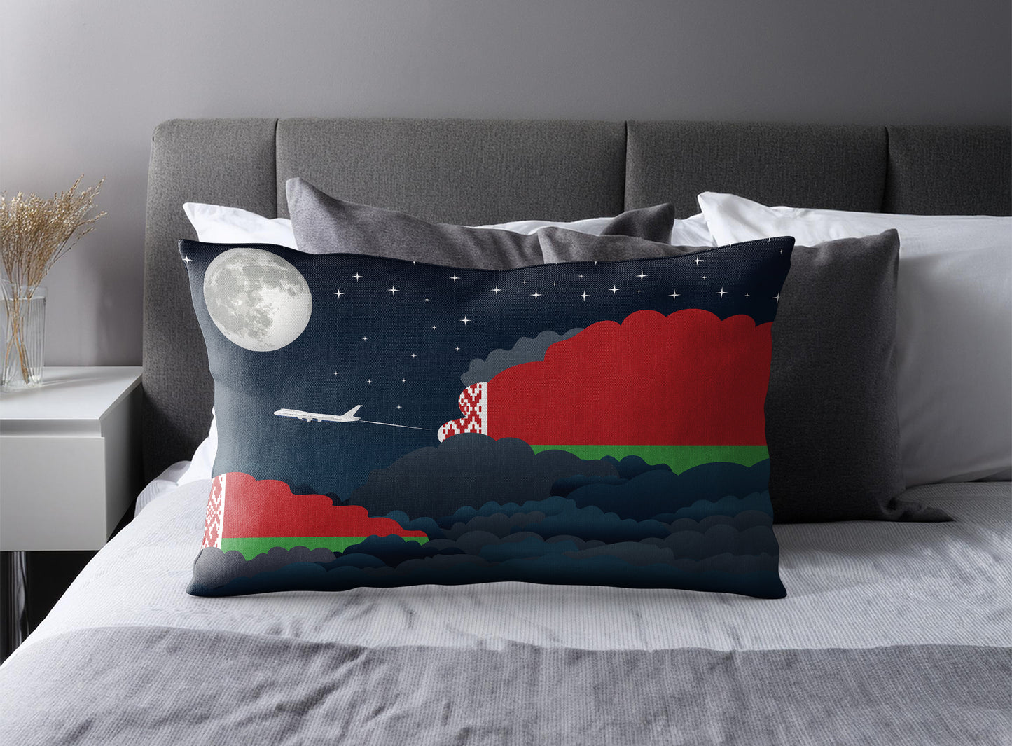 Belarus Night Clouds Pillow Case and Pillow Throw